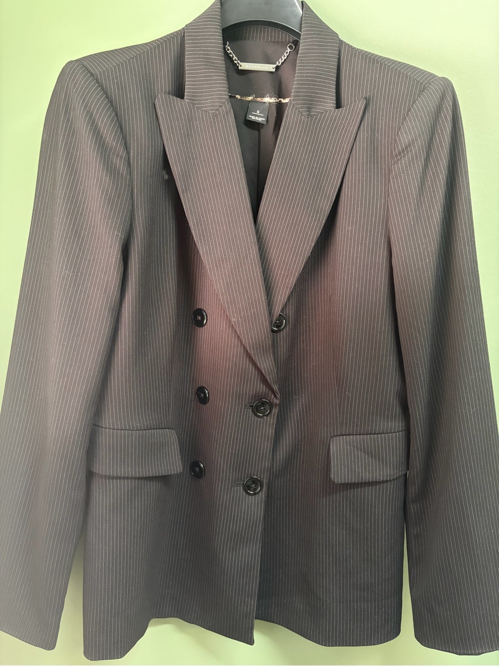 White House Black Market Double-Breasted Pinstripe Women's Blazer